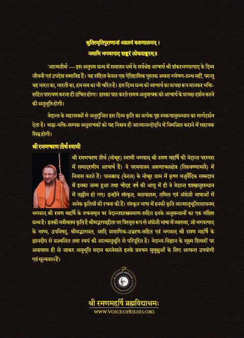 आत्मतीर्थ - श्री शंकराचार्य के जीवन चरित तथा उपदेश (एक स्वतंत्र वेदान्त कृति)